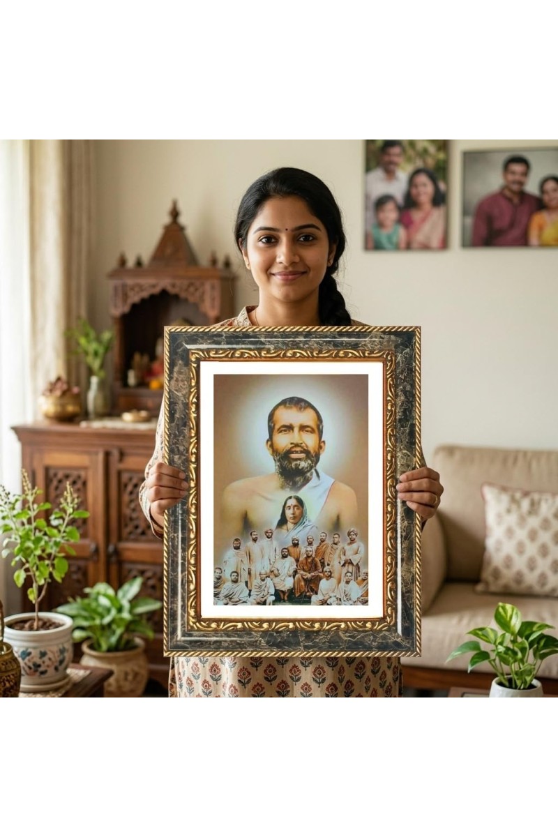Sri Ramakrishna Paramahamsa Decorative Photo Frame With White Mount | Premium Wall & Tabletop Picture Frame | Home, Office & Temple Decoration | 8x12 Inch (Pack Of 1) (F33204)