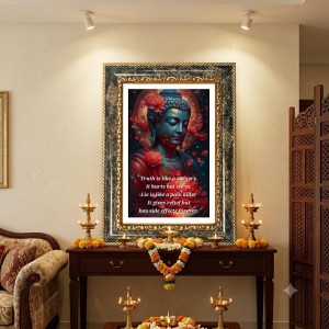 Saraswati Decorative Photo Frame With White Mount | Premium Wall & Tabletop Picture Frame | Home, Office & Temple Decoration | 12x16 Inch (Pack Of 1) (F31565)