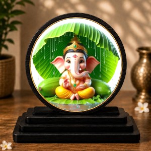 Car Dashboard Wooden Lord Ganeshaa Showpiece | 4 X 4.5 Inch Sublimation Printed Decorative Stand | 4 Mm MDF | Home Decor | Made in India (F33362) Car Dashboard Wooden Lord Ganeshaa Showpiece | 4 X 4.5 Inch Sublimation Printed Decorative Stand | 4 Mm MDF | Home Decor | Made in India (F33362)