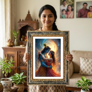 Radhaa Krishna Decorative Photo Frame With White Mount | Premium Wall & Tabletop Picture Frame | Home, Office & Temple Decoration | 12x16 Inch (Pack Of 1) (F33000) Radhaa Krishna Decorative Photo Frame With White Mount | Premium Wall & Tabletop Picture Frame | Home, Office & Temple Decoration | 12x16 Inch (Pack Of 1) (F33000)