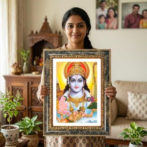 Vishnu Lakshmi Decorative Photo Frame With White Mount | Premium Wall & Tabletop Picture Frame | Home, Office & Temple Decoration | 12x16 Inch (Pack Of 1) (F33103) Vishnu Lakshmi Decorative Photo Frame With White Mount | Premium Wall & Tabletop Picture Frame | Home, Office & Temple Decoration | 12x16 Inch (Pack Of 1) (F33103)