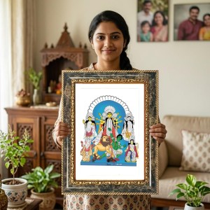Red Bird Decorative Photo Frame With White Mount | Premium Wall & Tabletop Picture Frame | Home, Office & Temple Decoration | 12x16 Inch (Pack Of 1) (F31452)