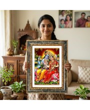 Radhaa Krishna Decorative Photo Frame With White Mount | Premium Wall & Tabletop Picture Frame | Home, Office & Temple Decoration | 8x12 Inch (Pack Of 1) (F31340)