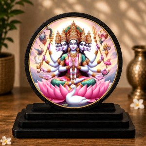 Car Dashboard Wooden Gayatri MATA Showpiece | 4 X 4.5 Inch Sublimation Printed Decorative Stand | 4 Mm MDF | Home Decor | Made in India (F33490) Car Dashboard Wooden Gayatri MATA Showpiece | 4 X 4.5 Inch Sublimation Printed Decorative Stand | 4 Mm MDF | Home Decor | Made in India (F33490)