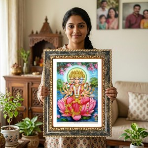 Vishnu And Lakshmi Decorative Photo Frame With White Mount | Premium Wall & Tabletop Picture Frame | Home, Office & Temple Decoration | 12x16 Inch (Pack Of 1) (F31587) Vishnu And Lakshmi Decorative Photo Frame With White Mount | Premium Wall & Tabletop Picture Frame | Home, Office & Temple Decoration | 12x16 Inch (Pack Of 1) (F31587)