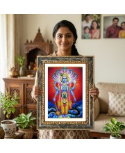 Vishnu Decorative Photo Frame With White Mount | Premium Wall & Tabletop Picture Frame | Home, Office & Temple Decoration | 8x12 Inch (Pack Of 1) (F31491)