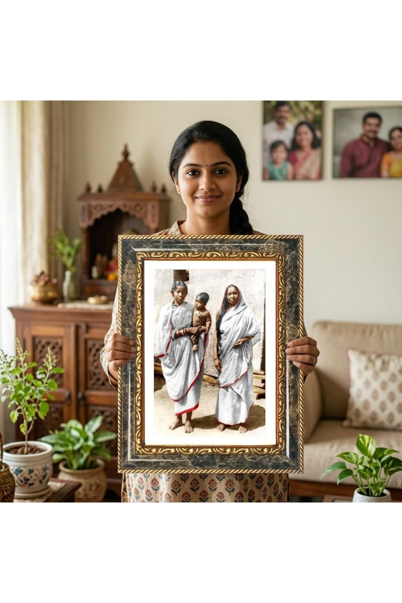 Mother Sri Sarada Goddess Decorative Photo Frame With White Mount | Premium Wall & Tabletop Picture Frame | Home, Office & Temple Decoration | 10x14 Inch (Pack Of 1) (F33163)