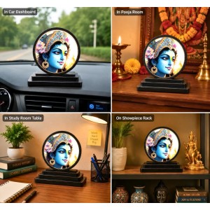 Car Dashboard Wooden Lord Krishna Showpiece | 4 X 4.5 Inch Sublimation Printed Decorative Stand | 4 Mm MDF | Home Decor | Made in India (F33755) Car Dashboard Wooden Lord Krishna Showpiece | 4 X 4.5 Inch Sublimation Printed Decorative Stand | 4 Mm MDF | Home Decor | Made in India (F33755)