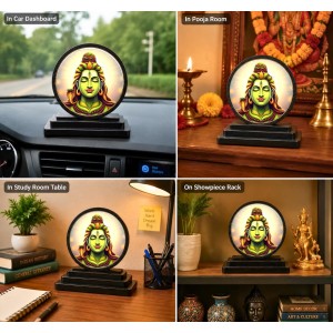 Car Dashboard Wooden Lord Shiva Showpiece | 4 X 4.5 Inch Sublimation Printed Decorative Stand | 4 Mm MDF | Home Decor | Made in India (F33607) Car Dashboard Wooden Lord Shiva Showpiece | 4 X 4.5 Inch Sublimation Printed Decorative Stand | 4 Mm MDF | Home Decor | Made in India (F33607)