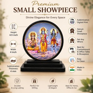 Car Dashboard Wooden Lord Brahma, Vishnu, Shiva Showpiece | 4 X 4.5 Inch Sublimation Printed Decorative Stand | 4 Mm MDF | Home Decor | Made in India (F33610) Car Dashboard Wooden Lord Brahma, Vishnu, Shiva Showpiece | 4 X 4.5 Inch Sublimation Printed Decorative Stand | 4 Mm MDF | Home Decor | Made in India (F33610)