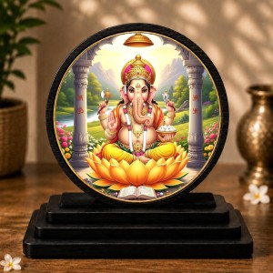 Car Dashboard Wooden Lord Ganeshaa Showpiece | 4 X 4.5 Inch Sublimation Printed Decorative Stand | 4 Mm MDF | Home Decor | Made in India (F33724) Car Dashboard Wooden Lord Ganeshaa Showpiece | 4 X 4.5 Inch Sublimation Printed Decorative Stand | 4 Mm MDF | Home Decor | Made in India (F33724)