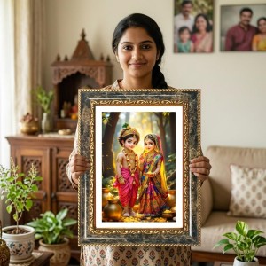 Radhaa Krishna Decorative Photo Frame With White Mount | Premium Wall & Tabletop Picture Frame | Home, Office & Temple Decoration | 8x12 Inch (Pack Of 1) (F31375) Radhaa Krishna Decorative Photo Frame With White Mount | Premium Wall & Tabletop Picture Frame | Home, Office & Temple Decoration | 8x12 Inch (Pack Of 1) (F31375)