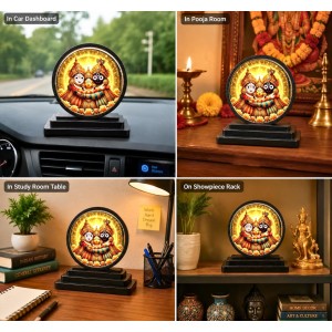 Car Dashboard Wooden Lord Jagannath, Balabhadra and Subhadra Showpiece | 4 X 4.5 Inch Sublimation Printed Decorative Stand | 4 Mm MDF | Home Decor | Made in India (F33252) Car Dashboard Wooden Lord Jagannath, Balabhadra and Subhadra Showpiece | 4 X 4.5 Inch Sublimation Printed Decorative Stand | 4 Mm MDF | Home Decor | Made in India (F33252)