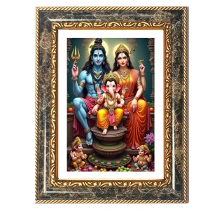 Shiva Family Decorative Photo Frame With White Mount | Premium Wall & Tabletop Picture Frame | Home, Office & Temple Decoration | 8x12 Inch (Pack Of 1) (F31398) Shiva Family Decorative Photo Frame With White Mount | Premium Wall & Tabletop Picture Frame | Home, Office & Temple Decoration | 8x12 Inch (Pack Of 1) (F31398)