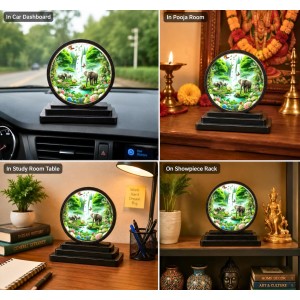 Car Dashboard Wooden Jungle Safari Scene Showpiece | 4 X 4.5 Inch Sublimation Printed Decorative Stand | 4 Mm MDF | Home Decor | Made in India (F33332) Car Dashboard Wooden Jungle Safari Scene Showpiece | 4 X 4.5 Inch Sublimation Printed Decorative Stand | 4 Mm MDF | Home Decor | Made in India (F33332)