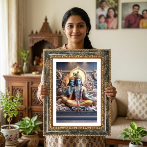 Krishna Decorative Photo Frame With White Mount | Premium Wall & Tabletop Picture Frame | Home, Office & Temple Decoration | 10x14 Inch (Pack Of 1) (F31574) Krishna Decorative Photo Frame With White Mount | Premium Wall & Tabletop Picture Frame | Home, Office & Temple Decoration | 10x14 Inch (Pack Of 1) (F31574)