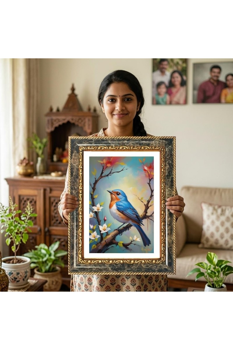 Rama And Sita Decorative Photo Frame With White Mount | Premium Wall & Tabletop Picture Frame | Home, Office & Temple Decoration | 12x16 Inch (Pack Of 1) (F32493)