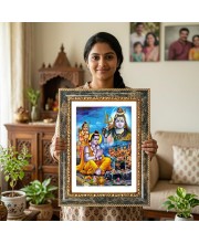 Ram Darbar Decorative Photo Frame With White Mount | Premium Wall & Tabletop Picture Frame | Home, Office & Temple Decoration | 12x16 Inch (Pack Of 1) (F33127)