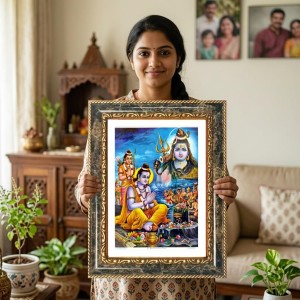 Ram Darbar Decorative Photo Frame With White Mount | Premium Wall & Tabletop Picture Frame | Home, Office & Temple Decoration | 12x16 Inch (Pack Of 1) (F33127) Ram Darbar Decorative Photo Frame With White Mount | Premium Wall & Tabletop Picture Frame | Home, Office & Temple Decoration | 12x16 Inch (Pack Of 1) (F33127)