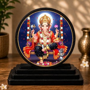 Car Dashboard Wooden Lord Ganeshaa Showpiece | 4 X 4.5 Inch Sublimation Printed Decorative Stand | 4 Mm MDF | Home Decor | Made in India (F33715) Car Dashboard Wooden Lord Ganeshaa Showpiece | 4 X 4.5 Inch Sublimation Printed Decorative Stand | 4 Mm MDF | Home Decor | Made in India (F33715)