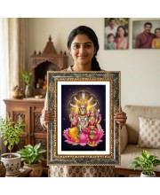 Narasimha Decorative Photo Frame With White Mount | Premium Wall & Tabletop Picture Frame | Home, Office & Temple Decoration | 10x14 Inch (Pack Of 1) (F31546)