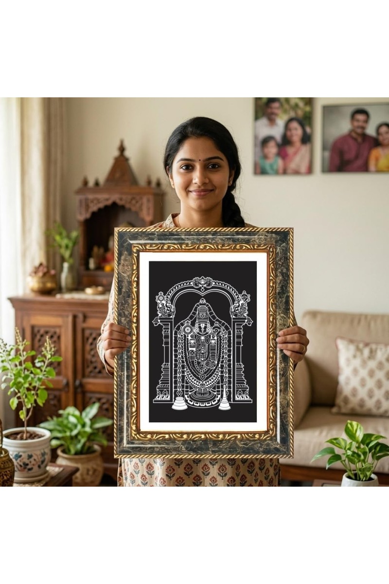 Shiva And Parvati Decorative Photo Frame With White Mount | Premium Wall & Tabletop Picture Frame | Home, Office & Temple Decoration | 12x16 Inch (Pack Of 1) (F32532)