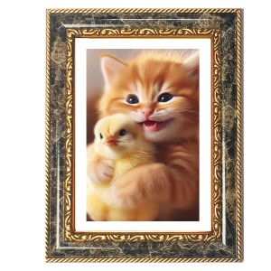 Kitten Cuddling A Chick Decorative Photo Frame With White Mount | Premium Wall & Tabletop Picture Frame | Home, Office & Temple Decoration | 8x12 Inch (Pack Of 1) (F32608) Kitten Cuddling A Chick Decorative Photo Frame With White Mount | Premium Wall & Tabletop Picture Frame | Home, Office & Temple Decoration | 8x12 Inch (Pack Of 1) (F32608)