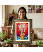 Vishnu Decorative Photo Frame With White Mount | Premium Wall & Tabletop Picture Frame | Home, Office & Temple Decoration | 8x12 Inch (Pack Of 1) (F32398)