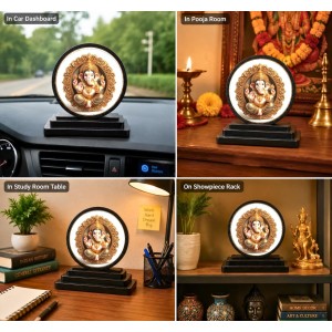 Car Dashboard Wooden Lord Ganeshaa Showpiece | 4 X 4.5 Inch Sublimation Printed Decorative Stand | 4 Mm MDF | Home Decor | Made in India (F33295) Car Dashboard Wooden Lord Ganeshaa Showpiece | 4 X 4.5 Inch Sublimation Printed Decorative Stand | 4 Mm MDF | Home Decor | Made in India (F33295)