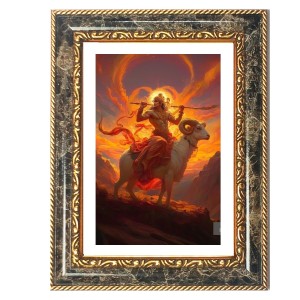 Agni Dev Decorative Photo Frame With White Mount | Premium Wall & Tabletop Picture Frame | Home, Office & Temple Decoration | 10x14 Inch (Pack Of 1) (F31402)