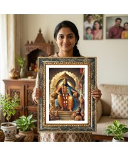 Vishnu Decorative Photo Frame With White Mount | Premium Wall & Tabletop Picture Frame | Home, Office & Temple Decoration | 8x12 Inch (Pack Of 1) (F32510)