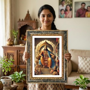 Vishnu Decorative Photo Frame With White Mount | Premium Wall & Tabletop Picture Frame | Home, Office & Temple Decoration | 8x12 Inch (Pack Of 1) (F32510)