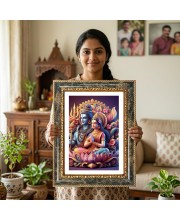 Sri Ramakrishna Paramahamsa Decorative Photo Frame With White Mount | Premium Wall & Tabletop Picture Frame | Home, Office & Temple Decoration | 12x16 Inch (Pack Of 1) (F33218)