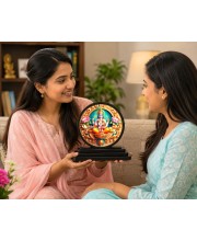 Car Dashboard Wooden Lord Vishnu Showpiece | 4 X 4.5 Inch Sublimation Printed Decorative Stand | 4 Mm MDF | Home Decor | Made in India (F33404)