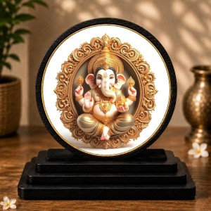 Car Dashboard Wooden Lord Ganeshaa Showpiece | 4 X 4.5 Inch Sublimation Printed Decorative Stand | 4 Mm MDF | Home Decor | Made in India (F33295) Car Dashboard Wooden Lord Ganeshaa Showpiece | 4 X 4.5 Inch Sublimation Printed Decorative Stand | 4 Mm MDF | Home Decor | Made in India (F33295)