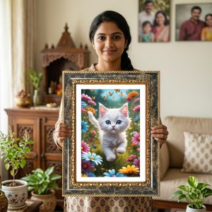 White Kitten Decorative Photo Frame With White Mount | Premium Wall & Tabletop Picture Frame | Home, Office & Temple Decoration | 10x14 Inch (Pack Of 1) (F32369) White Kitten Decorative Photo Frame With White Mount | Premium Wall & Tabletop Picture Frame | Home, Office & Temple Decoration | 10x14 Inch (Pack Of 1) (F32369)