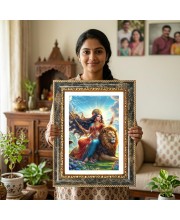Ram Darbar Decorative Photo Frame With White Mount | Premium Wall & Tabletop Picture Frame | Home, Office & Temple Decoration | 12x16 Inch (Pack Of 1) (F33234)
