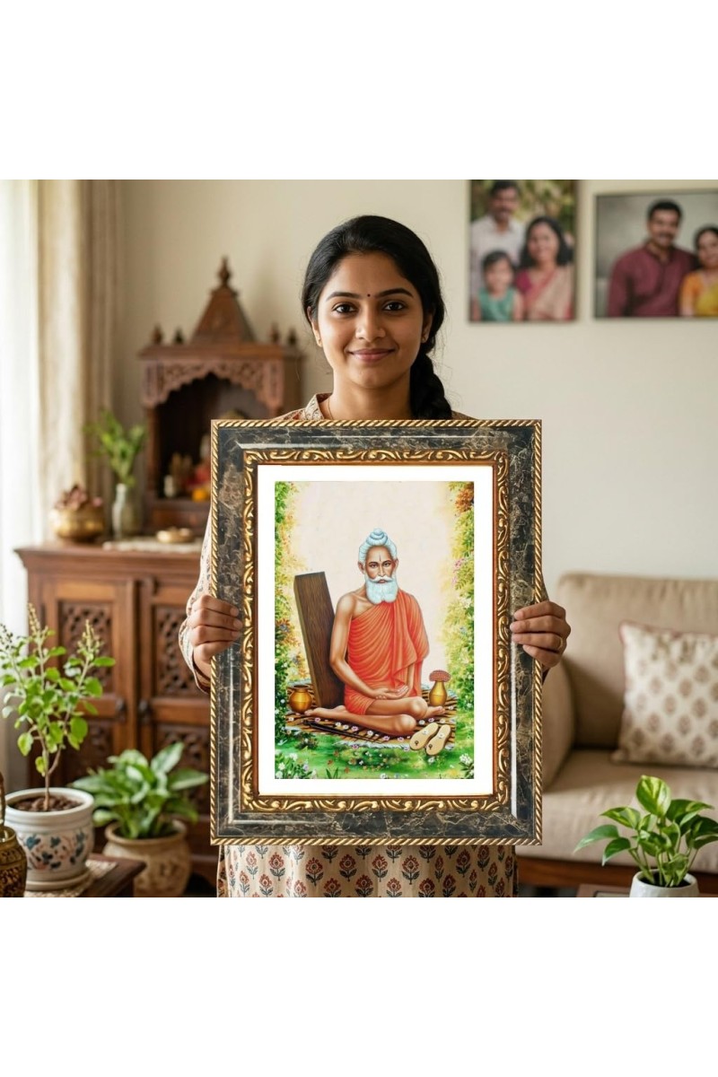 Shiva And Parvati Decorative Photo Frame With White Mount | Premium Wall & Tabletop Picture Frame | Home, Office & Temple Decoration | 12x16 Inch (Pack Of 1) (F31509)