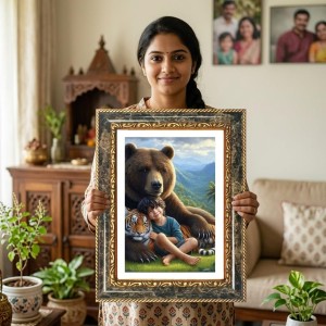 Mowgli Decorative Photo Frame With White Mount | Premium Wall & Tabletop Picture Frame | Home, Office & Temple Decoration | 8x12 Inch (Pack Of 1) (F31540)