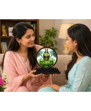 Car Dashboard Wooden Goddess Lakshmi Showpiece | 4 X 4.5 Inch Sublimation Printed Decorative Stand | 4 Mm MDF | Home Decor | Made in India (F33604)