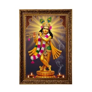 Divine Krishna Big Photo Frame - 20x28 Inches For Home,Temple & Office Decoration (F11203)