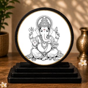 Car Dashboard Wooden Lord Ganeshaa Showpiece | 4 X 4.5 Inch Sublimation Printed Decorative Stand | 4 Mm MDF | Home Decor | Made in India (F33573) Car Dashboard Wooden Lord Ganeshaa Showpiece | 4 X 4.5 Inch Sublimation Printed Decorative Stand | 4 Mm MDF | Home Decor | Made in India (F33573)
