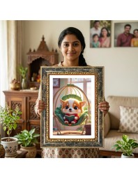 Cat Decorative Photo Frame With White Mount | Premium Wall & Tabletop Picture Frame | Home, Office & Temple Decoration | 10x14 Inch (Pack Of 1) (F31504)