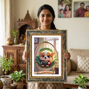 Cat Decorative Photo Frame With White Mount | Premium Wall & Tabletop Picture Frame | Home, Office & Temple Decoration | 10x14 Inch (Pack Of 1) (F31504) Cat Decorative Photo Frame With White Mount | Premium Wall & Tabletop Picture Frame | Home, Office & Temple Decoration | 10x14 Inch (Pack Of 1) (F31504)