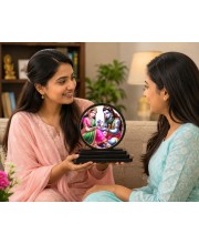 Car Dashboard Wooden Lord Shiva and Parvati Showpiece | 4 X 4.5 Inch Sublimation Printed Decorative Stand | 4 Mm MDF | Home Decor | Made in India (F33297)
