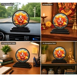 Car Dashboard Wooden Lord Ganeshaa Showpiece | 4 X 4.5 Inch Sublimation Printed Decorative Stand | 4 Mm MDF | Home Decor | Made in India (F33704) Car Dashboard Wooden Lord Ganeshaa Showpiece | 4 X 4.5 Inch Sublimation Printed Decorative Stand | 4 Mm MDF | Home Decor | Made in India (F33704)