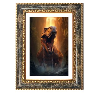 Tyrannosaurus Rex Decorative Photo Frame With White Mount | Premium Wall & Tabletop Picture Frame | Home, Office & Temple Decoration | 10x14 Inch (Pack Of 1) (F31536) Tyrannosaurus Rex Decorative Photo Frame With White Mount | Premium Wall & Tabletop Picture Frame | Home, Office & Temple Decoration | 10x14 Inch (Pack Of 1) (F31536)
