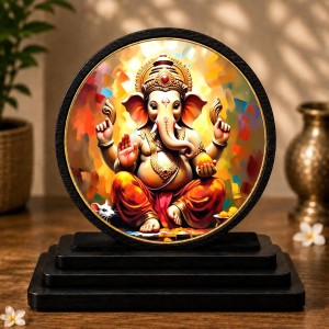 Car Dashboard Wooden Lord Ganeshaa Showpiece | 4 X 4.5 Inch Sublimation Printed Decorative Stand | 4 Mm MDF | Home Decor | Made in India (F33553) Car Dashboard Wooden Lord Ganeshaa Showpiece | 4 X 4.5 Inch Sublimation Printed Decorative Stand | 4 Mm MDF | Home Decor | Made in India (F33553)