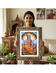 Vishnu Decorative Photo Frame With White Mount | Premium Wall & Tabletop Picture Frame | Home, Office & Temple Decoration | 10x14 Inch (Pack Of 1) (F32597)