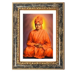 Swami Vivekananda Decorative Photo Frame With White Mount | Premium Wall & Tabletop Picture Frame | Home, Office & Temple Decoration | 8x12 Inch (Pack Of 1) (F31229)